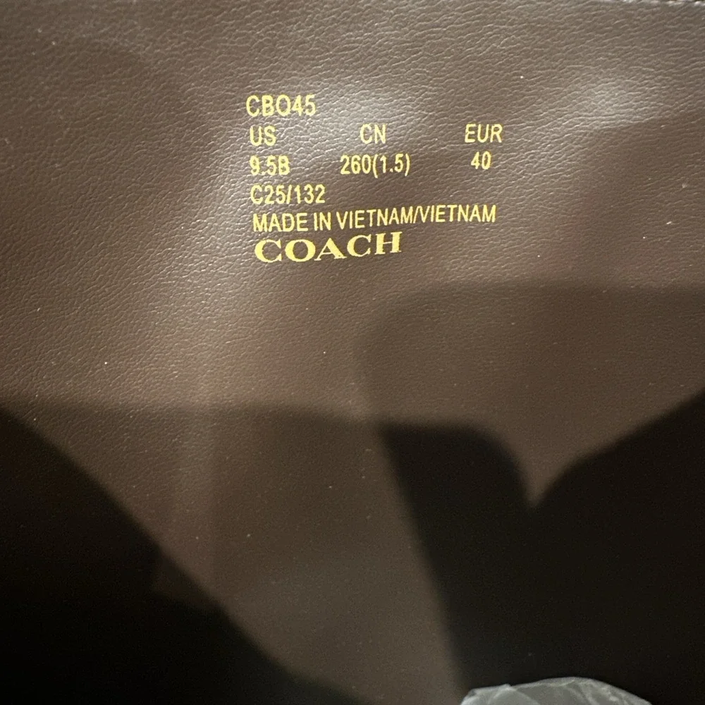 COACH Women Size 9.5B Sculpted C Leather Booties Maple Classic Sporty - Picture 14 of 16